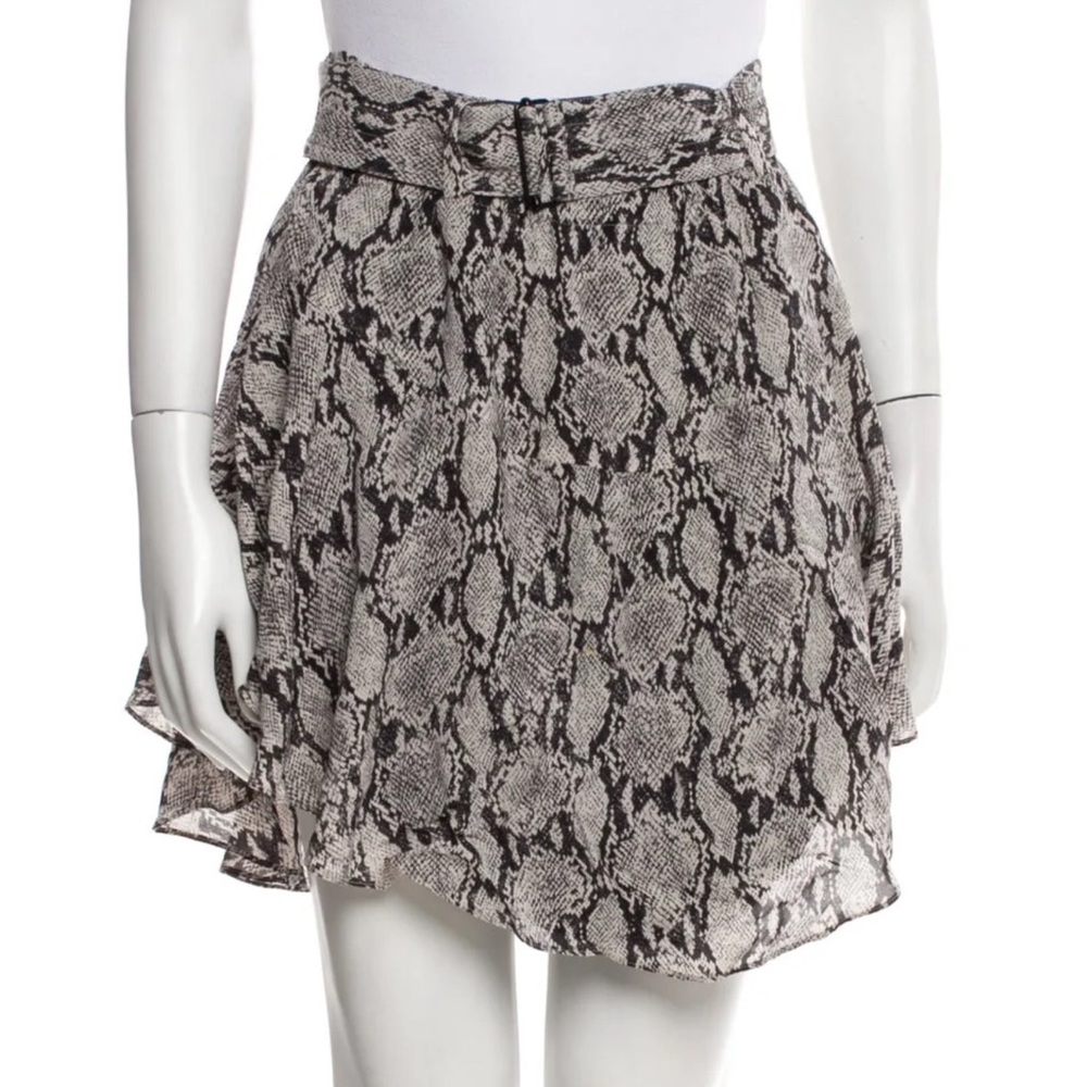 ALC Gray Black Asymmetrical Wrap Mini Skirt